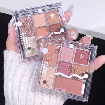 Палитра теней для век Seven Colors Playful Contour Palette Перламутровый матовый землистый прозрачный Семицветная палитра теней для век 8g