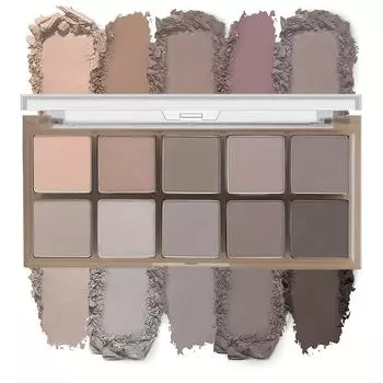 Палитра теней для век Smoky Eye Shadow из 10 цветов. Стойкий матовый и мерцающий финиш. Черные, коричневые, коралловые, розовые, земляные тона для контурирования лица и повседневного макияжа. 1#