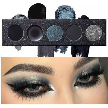 Палитра теней для век Smoky Eyeshadow Palette 9 цветов Темно-серая палитра для макияжа Smokey Makeup Matte Shimmer Glitter High Pigmented Eye Shadow для музыкального фестиваля на Хэллоуин 01