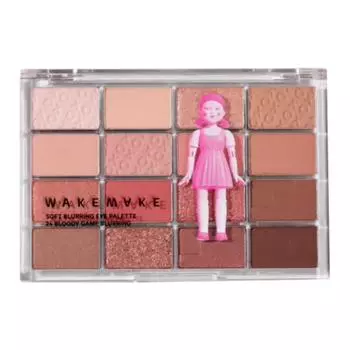 Палитра теней для век WAKEMAKE Soft Blurring, 24 оттенка Bloody Game Blurring (Ограниченный тираж игры «Кальмар»)