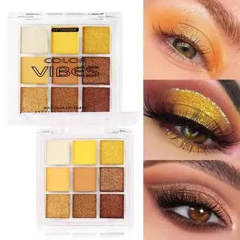 Палитра теней для век Warm Velvet Pumpkin Orange 9 Colour Matte Pearl Party Stage Makeup Coffee