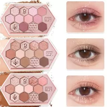 Палитра теней для век YAYAMIYA Cute Honeycomb 12 Color Makeup Palette Eye Shadow Palette Eye Shadow Palette Honey Sugar Tea Powder Eye Shadow ins Eye Shadow Blush Dual
