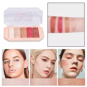 Палитра теней Sweet Eyes 5 цветов, набор матовых теней Fine Flash, вспышка до конца поляризованного блеска, не снимает макияж, принадлежности для макияжа