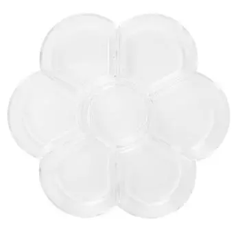 Палитра в форме сливы с 7 отверстиями для рисования маслом и акварелью (прозрачный) прозрачный