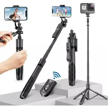 Палка для селфи для iPhone 60 дюймов, штатив для селфи с пультом дистанционного управления/дорожный штатив для iPhone/палка для селфи с подставкой для телефона Lightless version