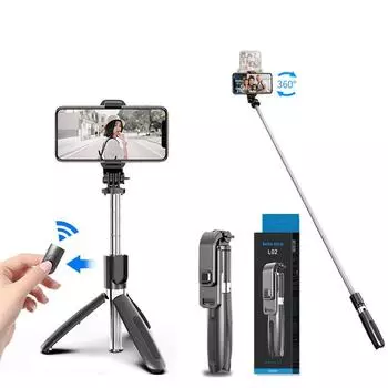Палка для селфи штатив Bluetooth для iPhone 12 GoPro Go Pro Hero Camera Samsung Xiaomi Mi Redmi Huawei Honor смартфон монопод подставка держатель аксессуары чёрный