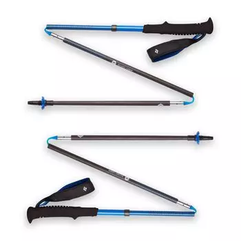 Палки для треккинга и бега Black Diamond Distance Carbon Z, пара складных, сверхлегких, фиксированной длины, из углеродного волокна, цвет Ultra Blue, 1 шт.