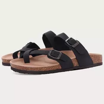 Pallene модные женские пробковые тапочки сандалии на плоской подошве из пробки классическая летняя пляжная обувь уличные сабо сандалии с регулируемой пряжкой 36