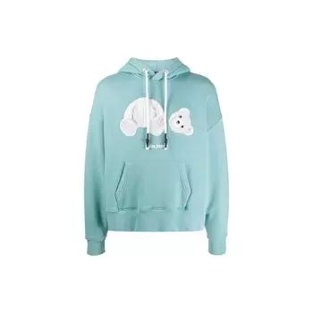 Palm Angels Ice Bear Hoodie Aquamarine мужские топы синего цвета PMBB058E20FLE0045001 XXS