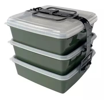 Palmato Outdoor Compact Lunch Box L 3 Tiers Khaki 073835 T-world G.STYLE 24.922.7H22cm хаки