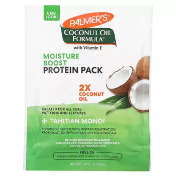 Palmer s, Coconut Oil Formula with Vitamin E, Moisture Boost Protein Pack, 60g (2.1oz)