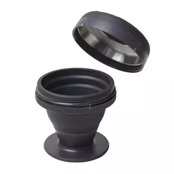 Palmpress Portable Collapsible Travel French Press for Coffee - Single Serve 8oz Stainless Steel Filter, No Plastic Contact, Compact Design Perfect fo