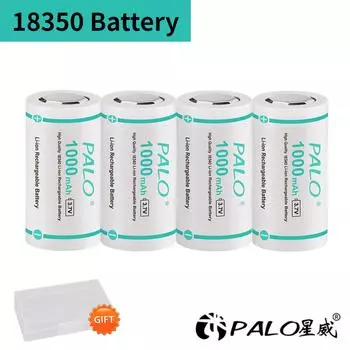 PALO 1000 мАч 18350 литий-ионный аккумулятор 3,7 В литий-ионный аккумулятор 18350 с никелевым листом для электрического фонарика, зубной щетки