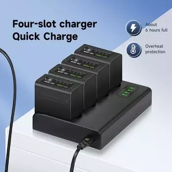 PALO 10800 мАч NP-F980 NP-F960 NP-F970 Аккумулятор для Sony HVR-HD1000 HVR-HD1000E HVR-V1J USB NPF960 NPF970 с зарядным устройством чёрный