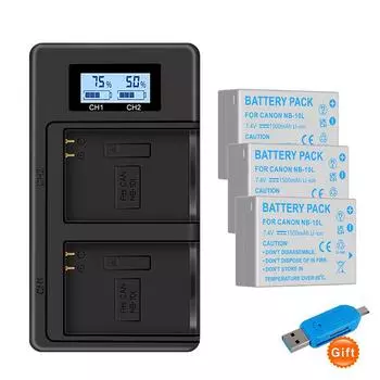 PALO 1400 мАч NB-10L NB10L + Pengisi Daya ЖК-дисплей с портом типа C и USB-кабелем для Canon G1X G15 G16 SX40HS SX50HS SX60HS SX40 SX50 белый