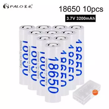 PALO 18650 3,7 В 3200 мАч 18650 Литиевая аккумуляторная батарея белый