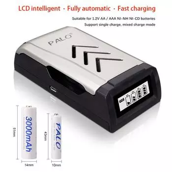 PALO 1,2 В AA AAA зарядное устройство умное интеллектуальное USB зарядное устройство для AA AAA Ni-MH Ni-CD аккумуляторов
