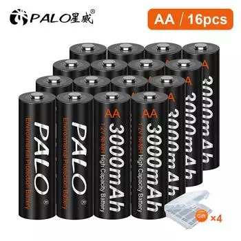 PALO 1,2 В NiMH AA аккумуляторная батарея для фонариков, тормозов, компьютеров, игрушечные батарейки с дистанционным управлением