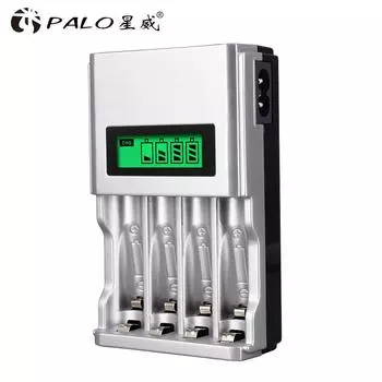 Palo 1 шт. интеллектуальное зарядное устройство с ЖК-дисплеем для AA/AAA NiCd NiMh аккумуляторов зарядное устройство домашнее многофункциональное зарядное устройство EU