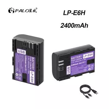 PALO 2400 мАч USB LP-E6 LP E6 LPE6 LP E6N Аккумулятор Akku для камер Canon 5D Mark II III 7D 60D EOS 6D 70D 80D EOS 5DS R