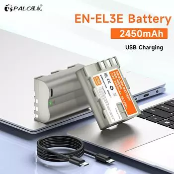 PALO 2450 мАч EN-EL3e EN EL3e Батарея для зарядки типа C в аппарате Nikon D300S D300 D100 D200 D700 D70 D70S D80 D90 D50 L50 1battery