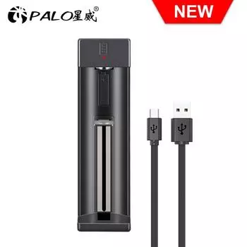 PALO 3,7 В 14500 AA литий-ионные аккумуляторы 900 мАч для светодиодного фонарика + зарядное устройство для аккумуляторов 14500 18650 16350 18500 и т. д. чёрный