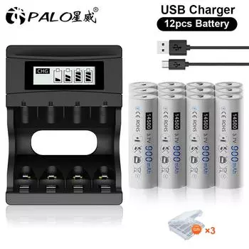 PALO 3,7 В 14500 литий-ионная аккумуляторная батарея точечная головка литиевая батарея типа AA для светодиодного фонарика, налобного фонаря, мыши чёрный