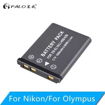 PALO 3,7 В 1800 мАч литий-ионный аккумулятор для цифровой камеры Li-40B Li40B Li 40B Li-42B EN-EL10 EN EL10 ENEL10 U700 U710 FE230 FE340 чёрный