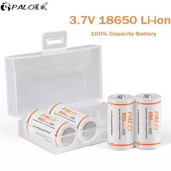 PALO 3,7 В 800 мАч 16340/16350 Перезаряжаемая батарея 16340 Литий-ионные батареи CR123A Батарея для светодиодного фонарика CR123 CR17345 Cr123a 2pcs batteries
