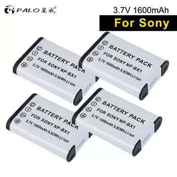 PALO 4 шт. цифровые батареи NP-BX1 1600 мАч NP BX1 аккумулятор для камеры Sony AS15 30 В WX350 GEP 88E AS100V AS200V HX90 60 50 CX40