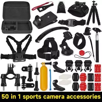 PALO 50-в-1 Комплект аксессуаров для экшн-камеры Набор аксессуаров для спортивной камеры Замена для GoPro DJI Action XIAOMI As the picture show