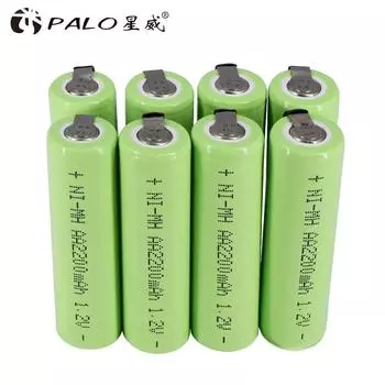 PALO 8 шт. Батарея AA 1,2 В Ni-MH аккумуляторная батарея AA 2200 мАч 2A Батарейки зелёный