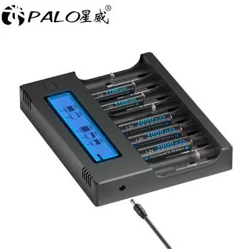 PALO 8-слотовый ЖК-зарядное устройство для литий-ионной аккумуляторной батареи 1,5 В AAA AA Зарядное устройство для литиевой батареи AA AAA 1,5 В AA AAA Зарядное устройство