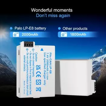 PALO LPE8 LP-E8 LP E8 Аккумуляторная батарея для Canon 550D 600D 650D 700D X4 X5 X6i X7i T2i T3i T4i T5i DSLR камеры 1PCS белый