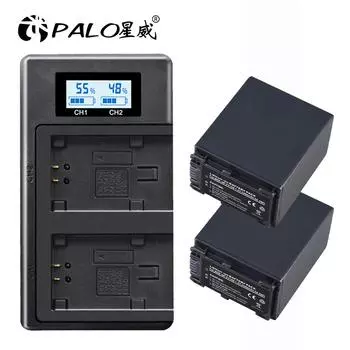 PALO NP-FV100 Аккумулятор NP FV100 FV100 Bateria + USB ЖК-зарядное устройство для Sony NP-FV30 NP-FV50 NP-FV70 SX83E SX63E FDR-AX100E AX100E 2 batteries 1 charger