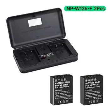 PALO NP-W126 Аккумулятор 1200 мАч + двойное зарядное устройство с ЖК-дисплеем для Fujifilm Fuji XPro1 XT1 HS30EXR X-T20 XT20 X 100 NP-W126 S чёрный