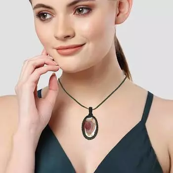 Палочка Агат Макраме Нить Драгоценный Камень Ювелирные Изделия Ручной Работы 20-36 Ad Подвеска Унисекс