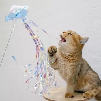Палочка для кошек, устойчивая к разрыву, интерактивная акриловая радужная кисточка, палочка для кошек для кошек