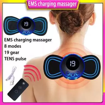 Палочка для массажа шейного отдела, мини-инструмент для массажа шейного отдела, электронный импульсный массажер для плеч и шеи 1set*butterfly massager