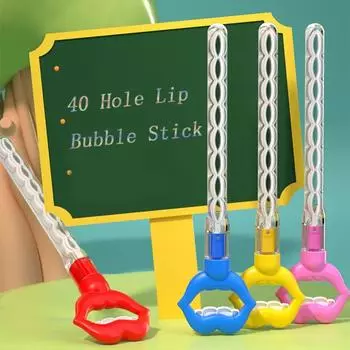 Палочка для мыльных пузырей Lip Bubble Stick 40 Hole Big Bubble Wands Bubble Maker для детей Bubble Wand для детей розовый