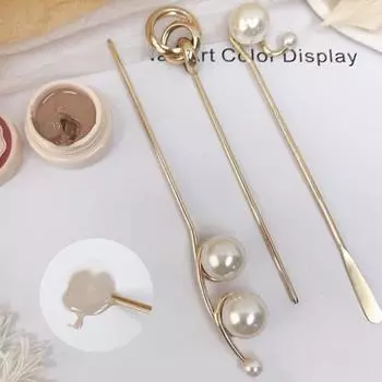 Палочка для смешивания клея, гладкие края, устойчивый к ржавчине, смешанный цвет, компактный клей для ногтей с искусственным жемчугом, клей-карандаш для маникюра C