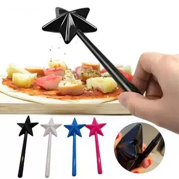 Палочка для соли и перца Пятиконечная звезда Топпер Пищевой пластик Удобная ручка Длинная ручка Ручная палочка для приправ Контейнер-дозатор для кухни B белый