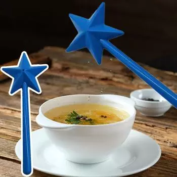 Палочка для соли и перца Пятиконечная звезда Топпер Пищевой пластик Удобная ручка Длинная ручка Ручная палочка для приправ Контейнер-дозатор для кухни B белый