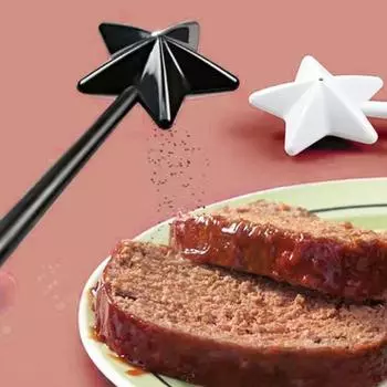 Палочка для соли и перца, пятиконечная звезда, Топпер, пищевой пластик, ручка, длинная ручка, ручная палочка для приправ, контейнер, диспенсер для кухни B белый