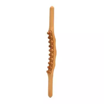 Палочка для тела Гуа Ша, расслабляющая мышцы, 20 бусин, деревянный скребковый массажный брусок для спины, живота, плеч