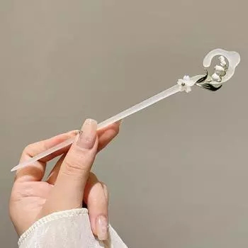 Палочка для волос в китайском стиле, цветочный декор, палочки для еды, длинные волосы, прическа, палочка для волос, элегантный аксессуар для волос A