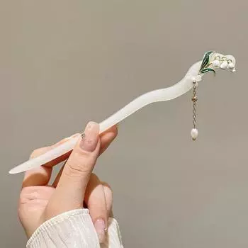 Палочка для волос в китайском стиле, цветочный декор, палочки для еды, длинные волосы, прическа, палочка для волос, элегантный аксессуар для волос A