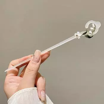 Палочка для волос в китайском стиле с цветочным декором, палочка для волос, длинная прическа, палочка для волос, винтажный аксессуар для волос для женщин, леди A