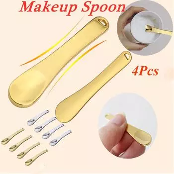 палочка Золотая изогнутая ложка Косметическая лопаточка Металлические косметические ложки Карандаш для крема для глаз Ложка для маски с кремом золотой