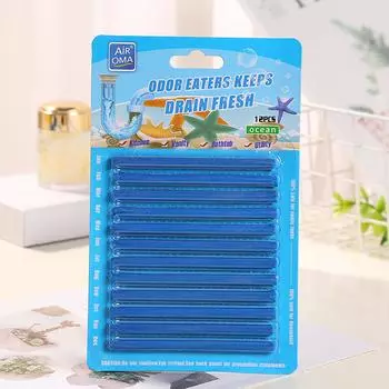 Палочки для чистки труб Sagit, обеззараживание масла, кухонный туалет, ванна, очиститель стоков, набор из 12 предметов 9.5*0.5CM синий